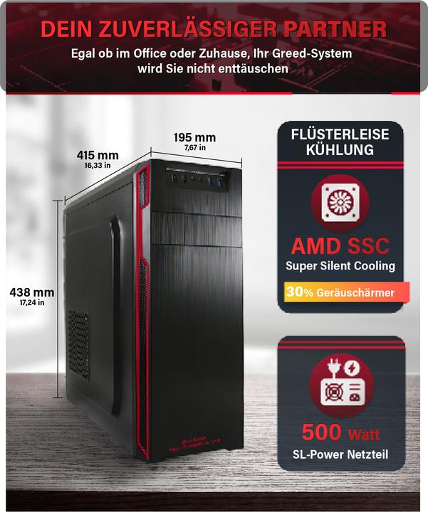 Produktbild Greed V2 Multi - Office PC - AMD Ryzen 7 (512 GB, 16 GB, AMD Ryzen 5 5500GT)