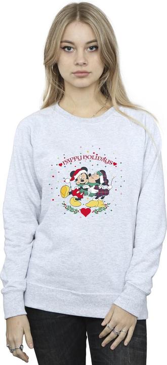 Actual product image Disney Womens/Ladies Mickey Mouse Mickey Minnie Christmas Sweatshirt (L)