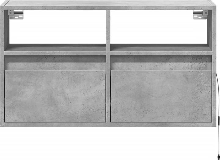 Image du produit vidaXL Armoire TV Armoire murale Lowboard Suspendu avec éclairage LED Gris béton