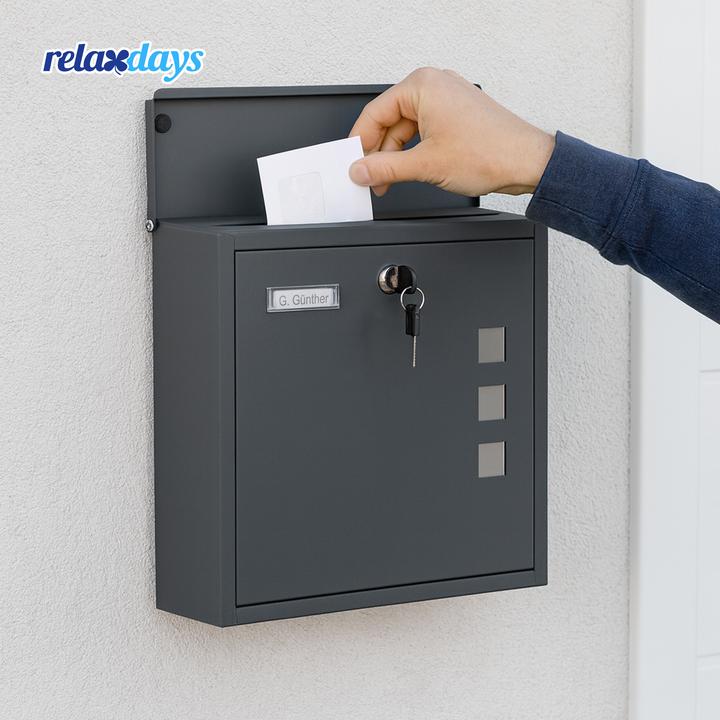 Actual product image Relaxdays Briefkasten mit Sichtfenster