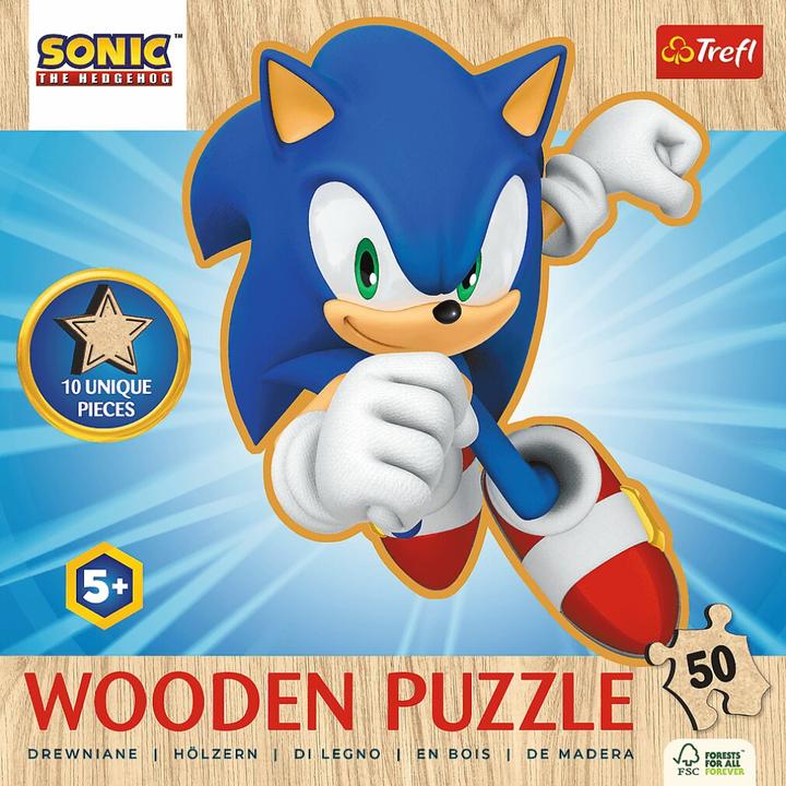 Immagine prodotto Trefl Puzzle di legno Junior 50 - Sonic (50 pezzi)