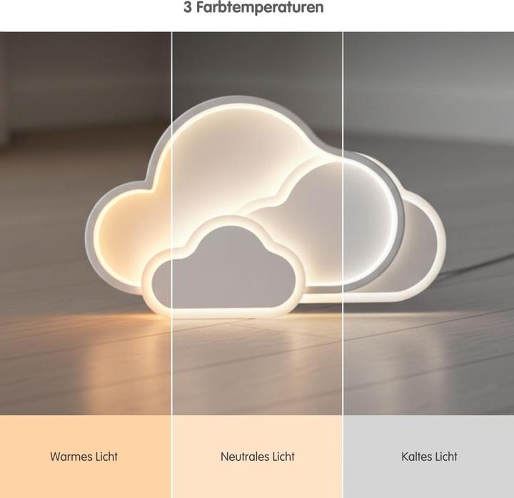 Produktbild Hermex LED Wolken-Deckenleuchte Deckenlampe Lampe Wohnzimmerlampe Leuchte (5400 lm)