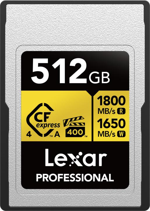 Produktbild Lexar CFexpress PRO Type A Gold 4.0 Series 512GB R1800/W1650MB/s - VPG400 (512 GB, CFexpress, CFexpress Typ A)