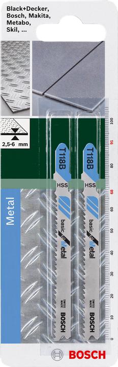 Produktbild Bosch Zubehör Stichsägeblatt HSS, T 118 B Basic for Metal