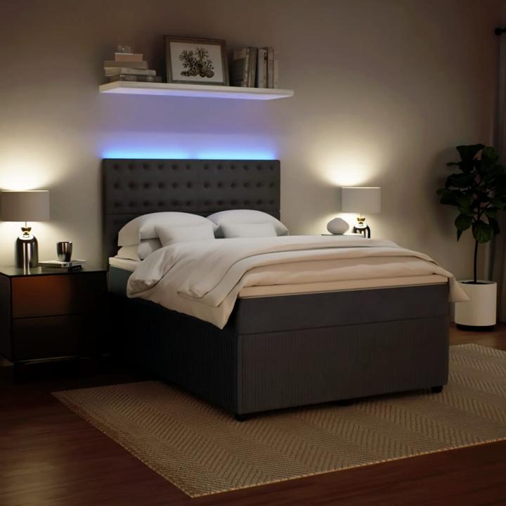 Actual product image vidaXL Bo x spring bed with mattress 160 x 200 cm velvet (160 x 200 cm)