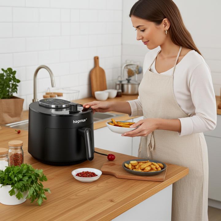 Image du produit hagenuk Infrarot-Heissluftfritteuse mit Sichtfenster, 5 l, 1500W