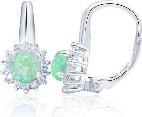 Image du produit Beneto Boucles d'oreilles en argent avec cristaux opalescents AGUC1206 (L)