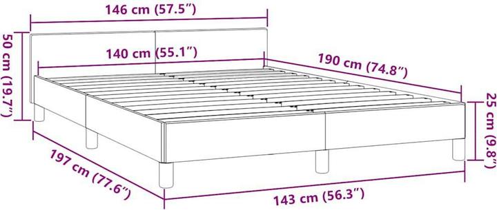 Actual product image vidaXL Bettgestell mit Kopfteil (140 x 190 cm)