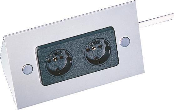 Thebo E 3900/ST2 Aluminium socket outlet, 2-gang