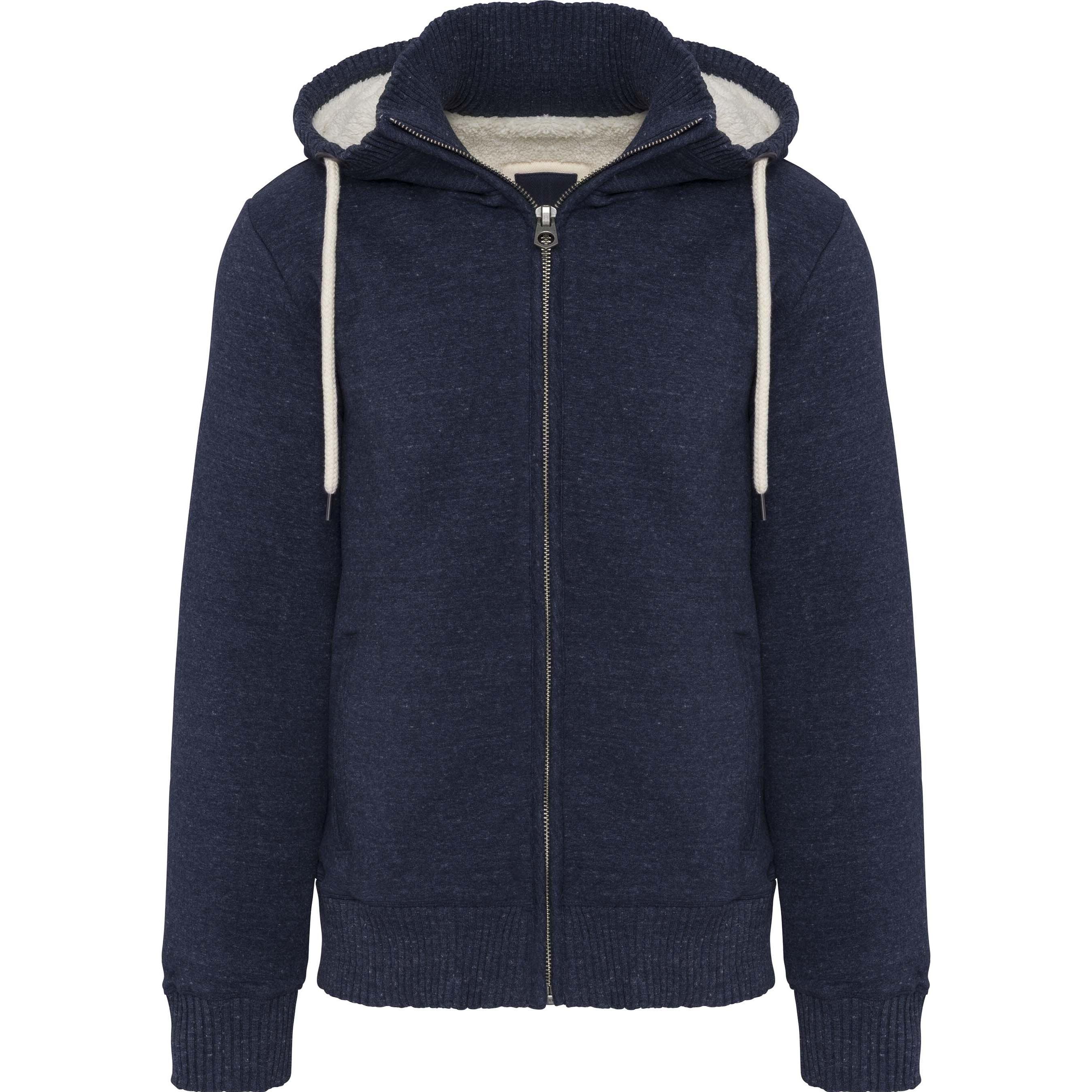 Kariban, Herren, Jacke, Vintage Molleton Doublée Sherpa (S), Blau, S