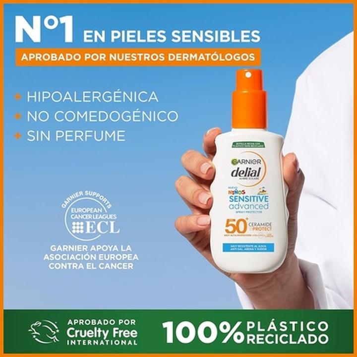 Actual product image Garnier Niños Sensitive Advanced Vapo SPF50 200ml (Sun spray, SPF 50+, 200 ml)