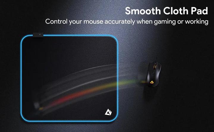 Actual product image Aukey KM-P8 RGB Gaming mouse pad 45x40cm WATERPROOF