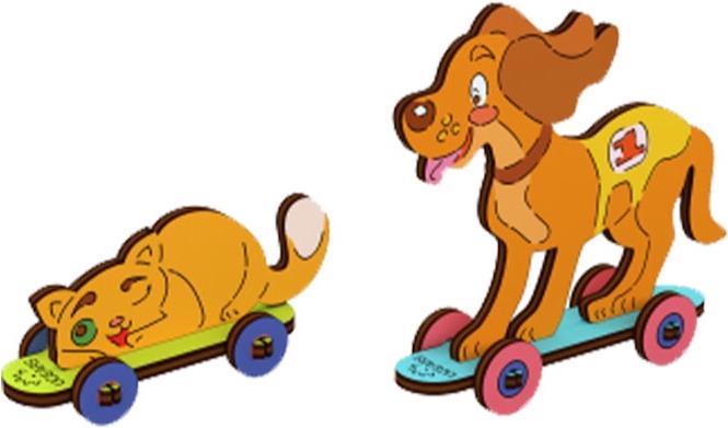 Actual product image Ugears Coloring Chiot Et Chaton 15pcs (fr-de-en-pol-es-ukr)