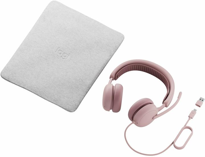 Actual product image Logitech Zone Wired 2 for Business, Wired, Rose (Cable, USB-C, Microsoft teams)