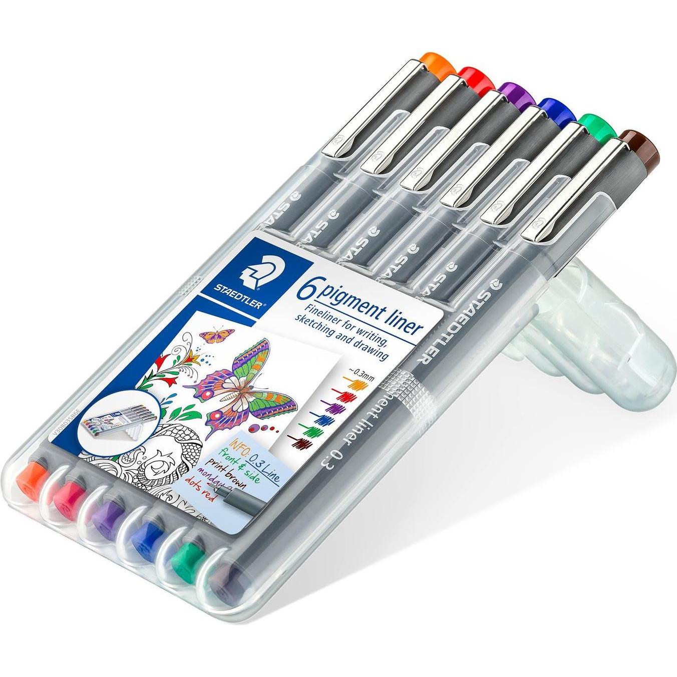Staedtler, Schreibstifte, Finelinerpigmentliner308 (Schwarz, 6 x)