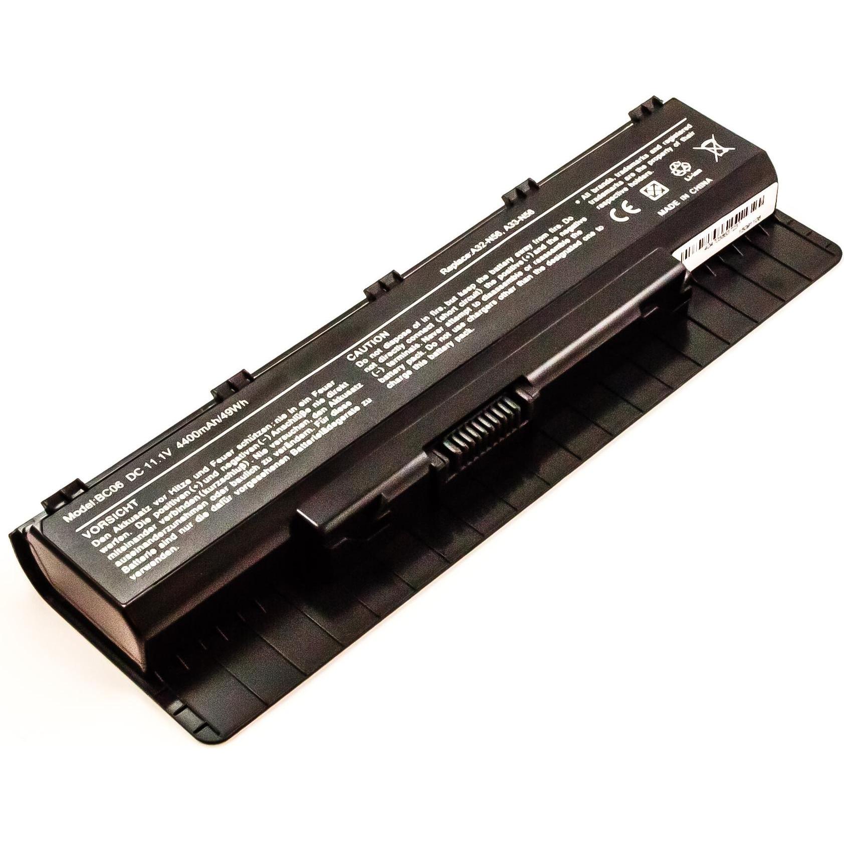 AGI Akku kompatibel mit Asus A31-N56 kompatiblen - Akku - 4.400 mAh - Akku - ASUS - (4400 mAh), Notebook Akku, Schwarz
