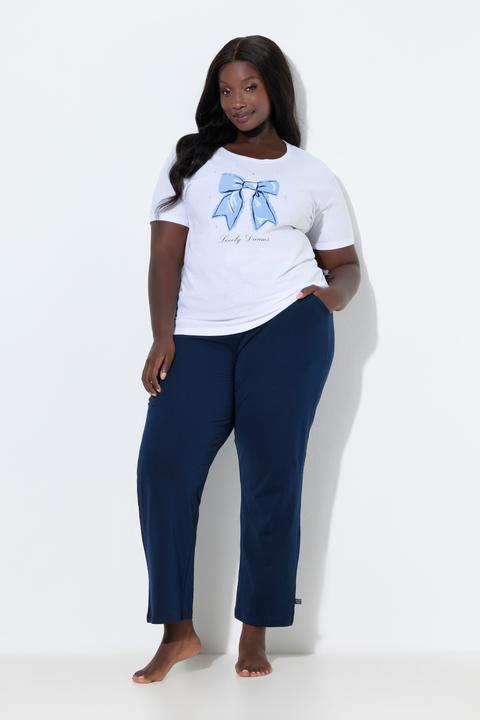 Produktbild Ulla Popken Pyjamahose, uni / Herzen, langes Bein (60)