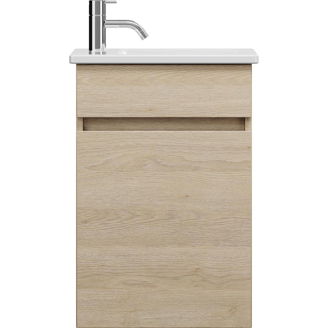 burgbad, Badmöbelset, Lin20 Keramik-Waschtisch Farbe Weiss Glänzend inklusive Waschtischunterschrank mit Blende u