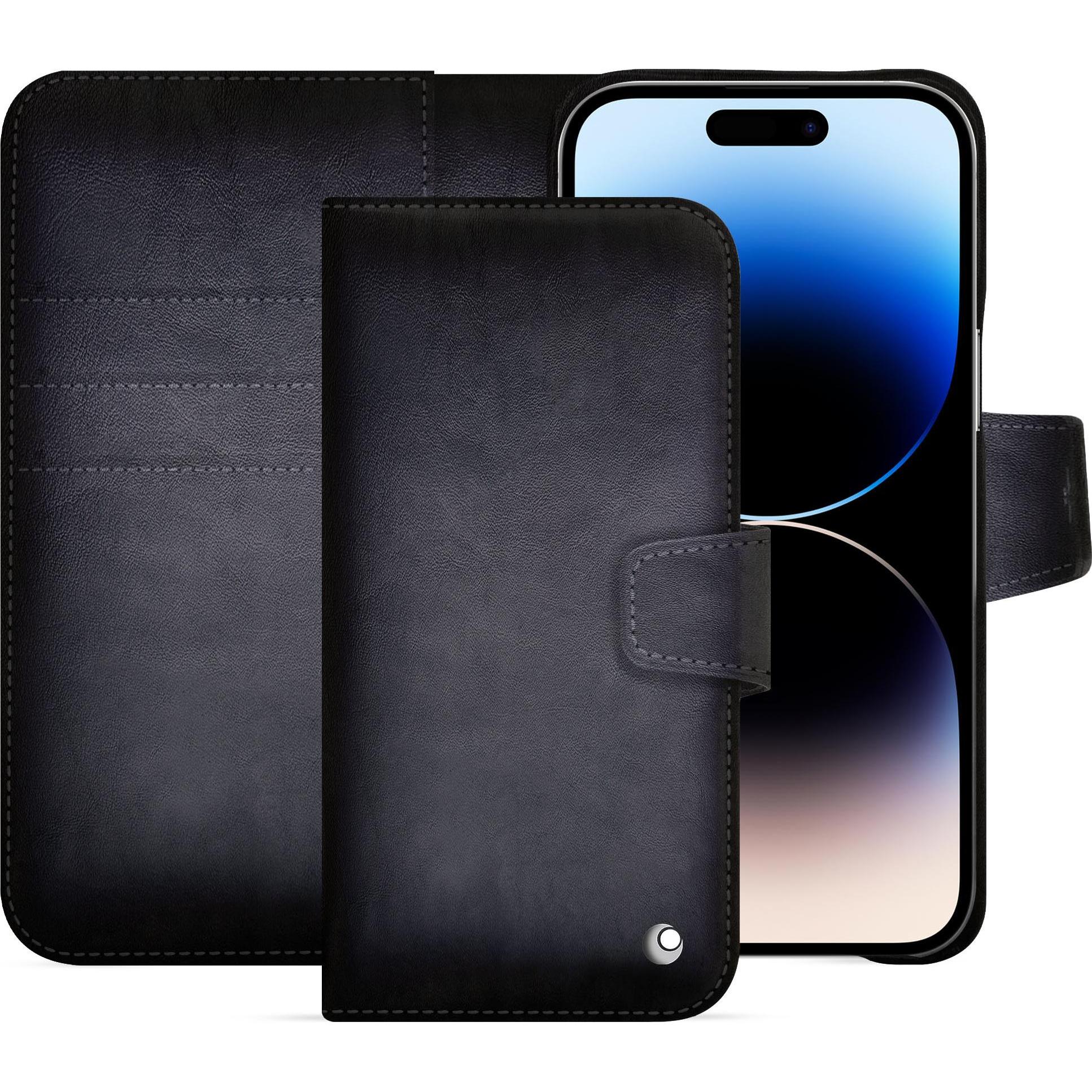 Noreve Lederschutzhülle Apple iPhone 15 Pro Max (Apple iPhone 15 Pro Max), Smartphone Hülle, Grau