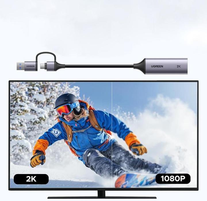 Actual product image Ugreen HD HDMI to USB-A/USB-C Video Capture Card / Adapter - Gray