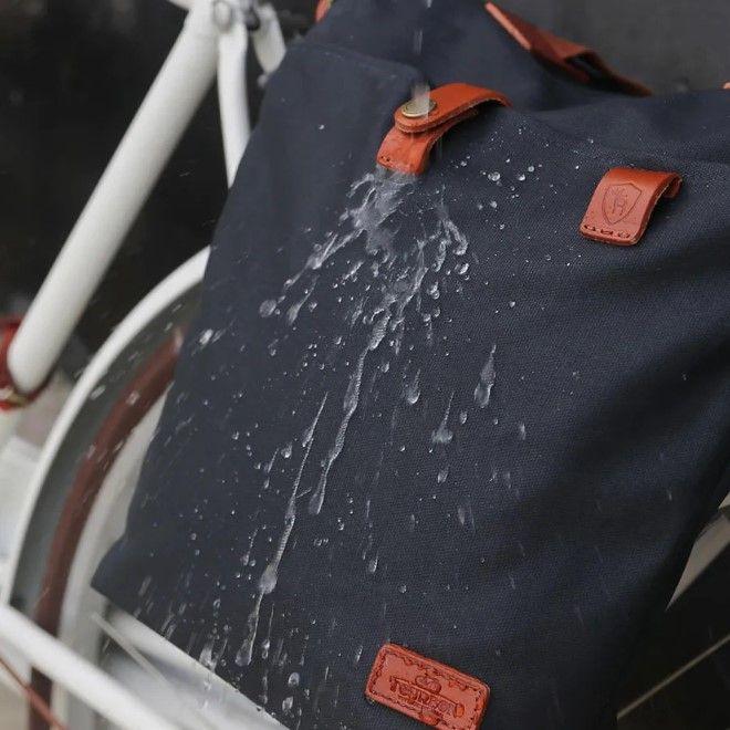 Produktbild Tourbon Wasserabweisende Canvas Velo Gepäckträgertasche & Umhängetasche (12 l, Gepäckträgertasche)