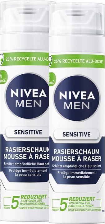 Actual product image NIVEA Sensitive Rasierschaum DUO (400 ml, Shaving cream)