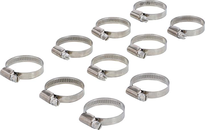 Actual product image BGS Schlauchklemmen rostfrei 25 x 40 mm 10-tlg. (Hose clip, 40 mm)