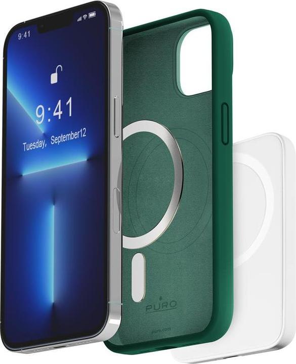 Image du produit Puro ICON MAG - Étui pour iPhone 14 / 13 MagSafe (vert foncé) (Apple iPhone 13, Apple iPhone 14)