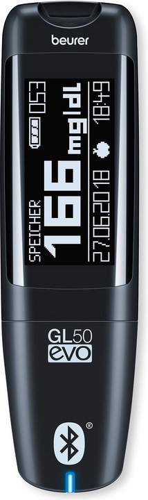 Produktbild Beurer GL 50 evo Schwarz mgdL Blutzuckermessgerät (Blutzuckermessgerät)