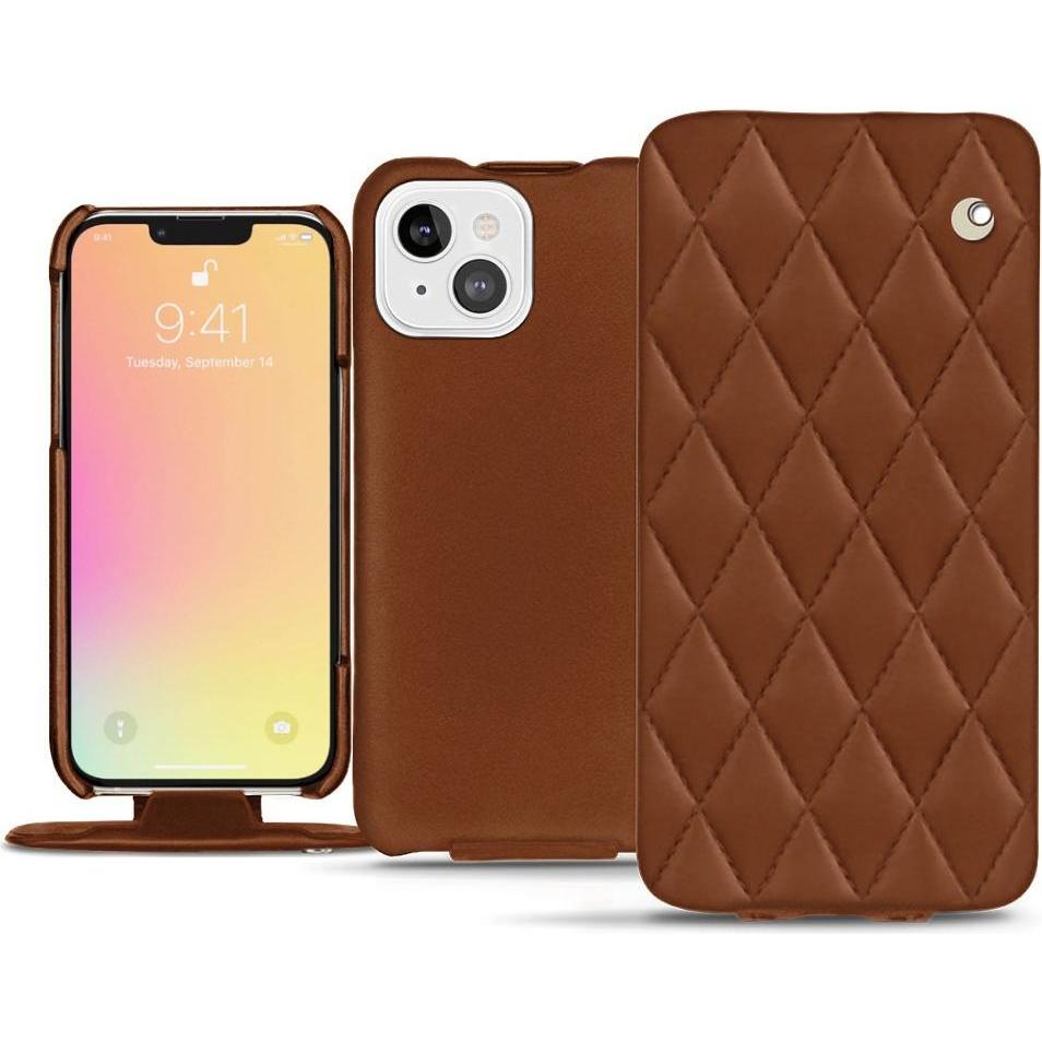 Thumbnail - Noreve Lederschutzhülle vertikal (Apple iPhone 13 mini), Smartphone Hülle, Braun