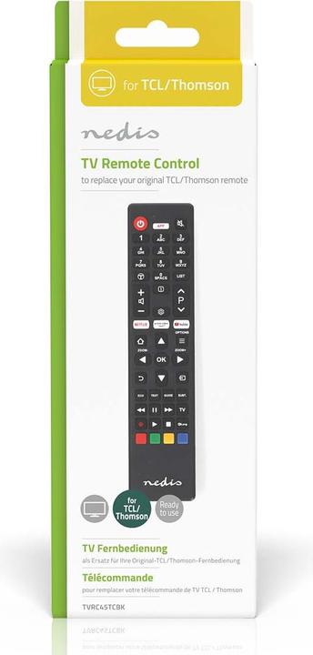 Actual product image Nedis Replacement remote control | Suitable for: TCL/Thomson | Fixed | 1 device | Amazon Prime / Netflix (Device-specific remote control, Infrared)