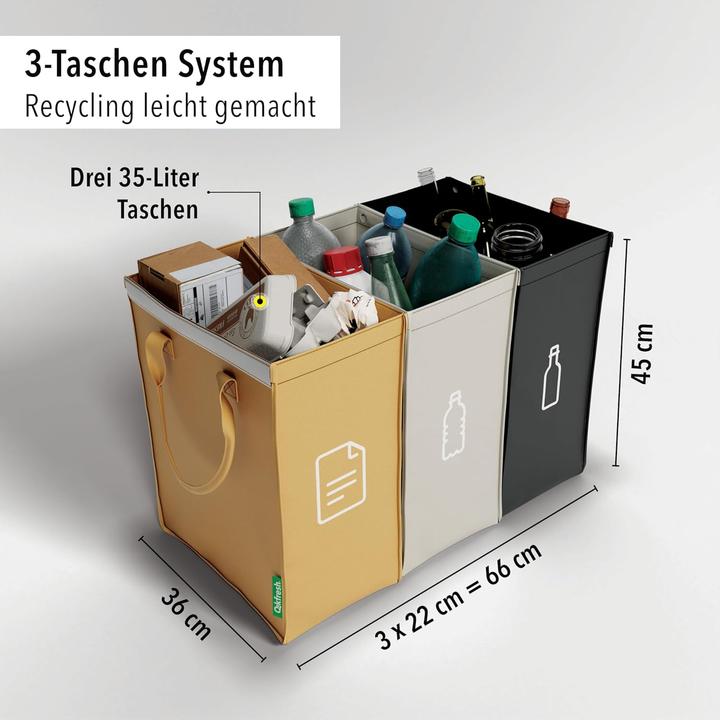 Actual product image Qikfresh 3er-Pack Abfalltrennsystem (105 l)