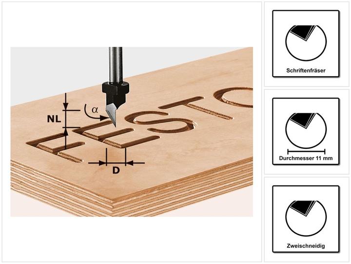 Produktbild Festool Schriftenfräser HW S8 D11/60°