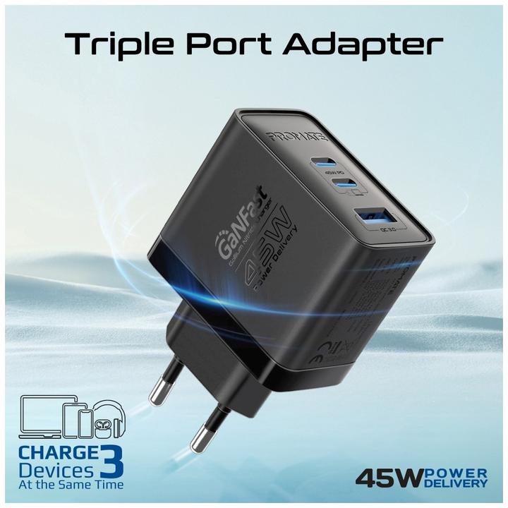 Produktbild ProMate PowerPort-45 Black Ladegerät 45 Watt (45 W)