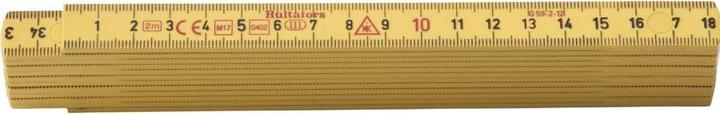 Actual product image Hultafors Tommestok 2m 12led yellow, made of glass fibre reinforced polyamide, 15mm wide, with mm on both (2 m)