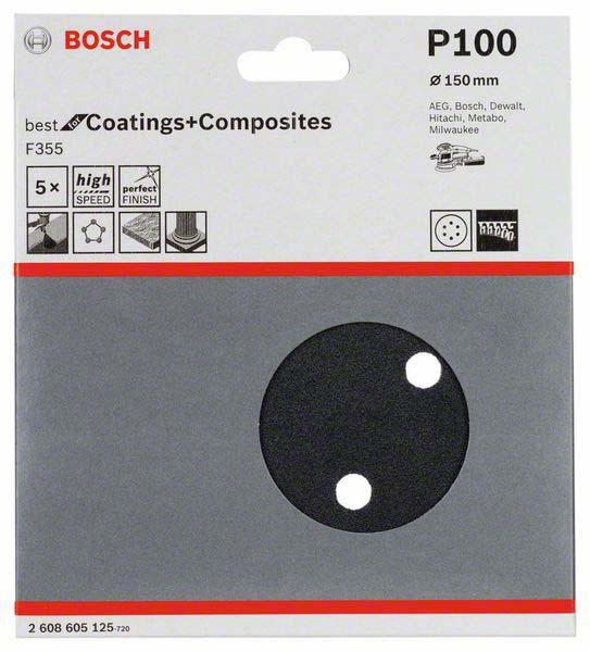 Actual product image Bosch Professional Zubehör PRO F355 sanding sheet, 150 mm, G100 (100)