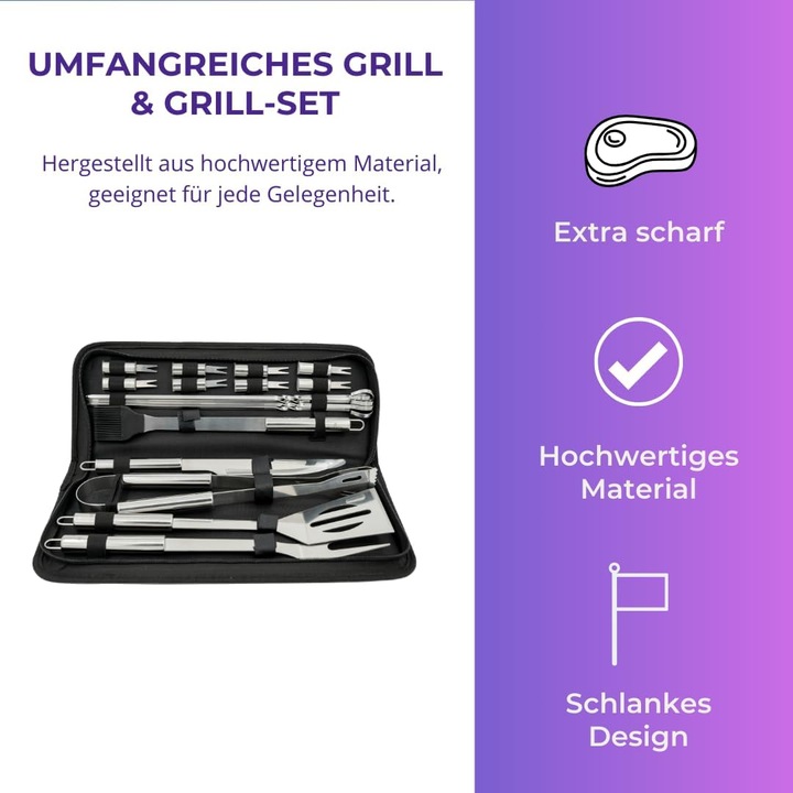 Produktbild Recalma 18-teiliges Grillbesteck-Set