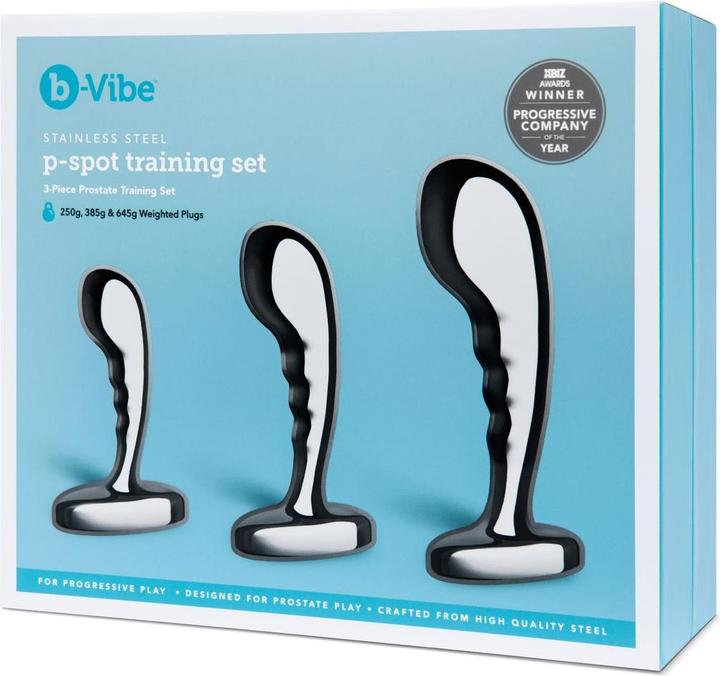 Produktbild Earthly Body b-Vibe Stainless Steel P-Spot Training Set: Anal Plugs for Progressive Stimulation