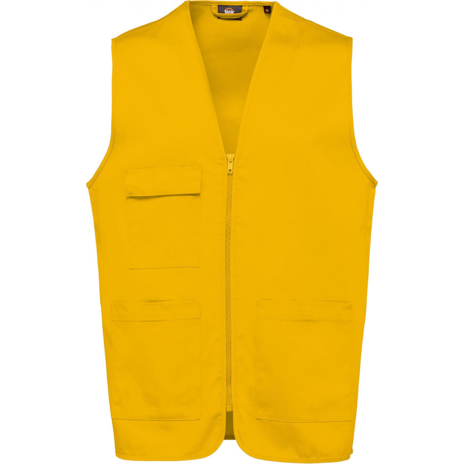 Kariban, Herren, Weste, Polycotton-Weste mit mehreren Taschen, Gelb, (5XL)