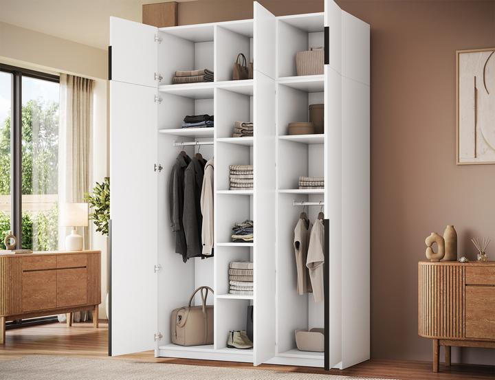 Produktbild ADRK Furniture Bregma III Drehtürenschrank mit Aufsatz (148 x 58 x 250 cm)