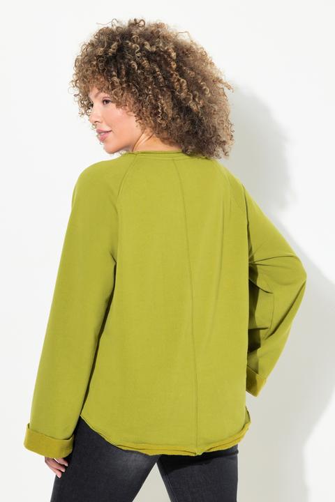 Produktbild Ulla Popken Sweatshirt, Stickerei, Rundhals, Langarm, Rollkanten (50, 52)