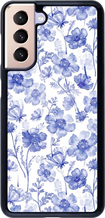Immagine prodotto PhoneLook Copertina Primavera 23 fiori blu acquerello (Samsung Galaxy S21 5G)