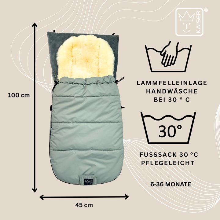 Produktbild Kaiser Baby Kaiser Thermo Fusssack mit Lammfelleinlage Sheepy, salbei green