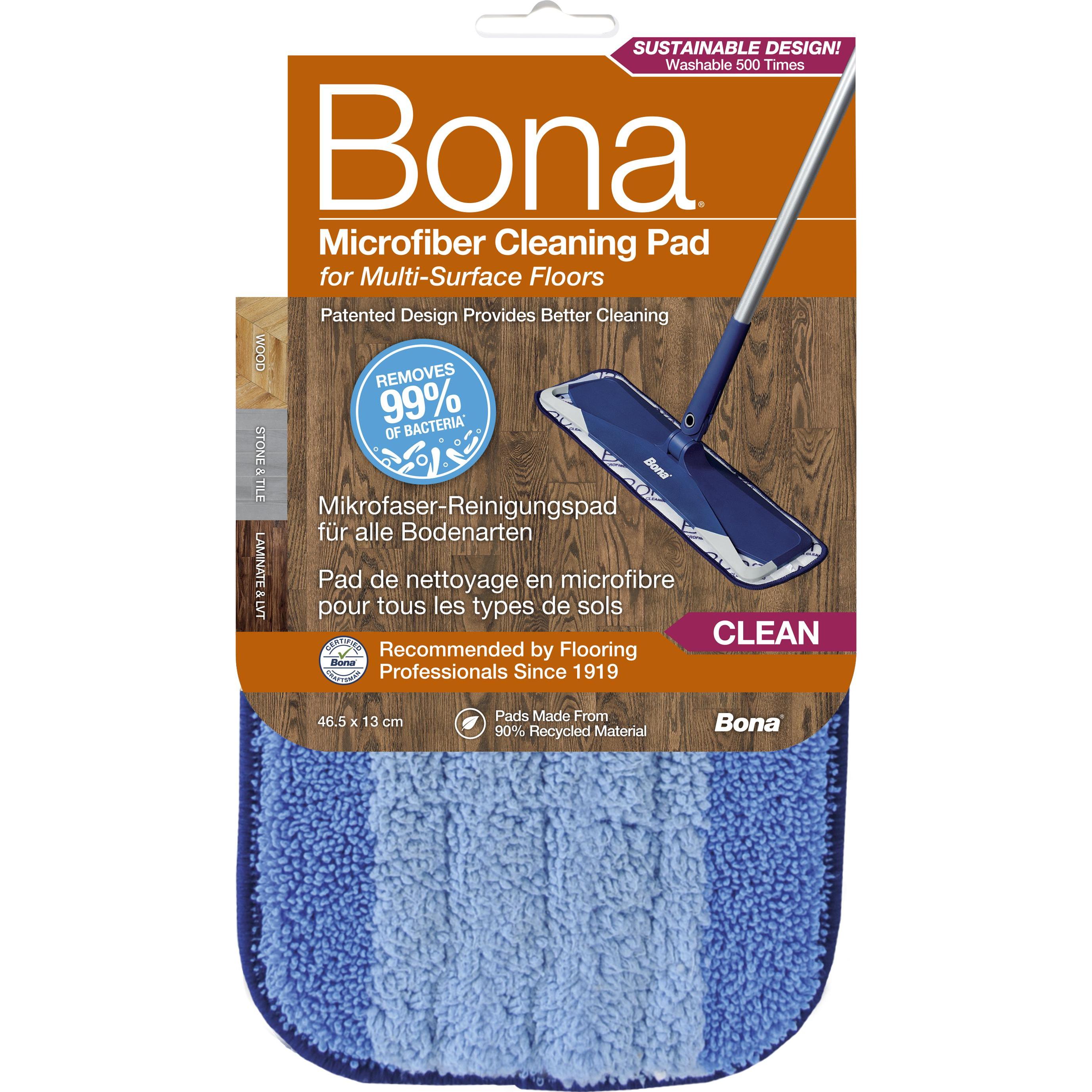 Bona Tampone di pulizia in microfibra, Utensili pulizia, Blu