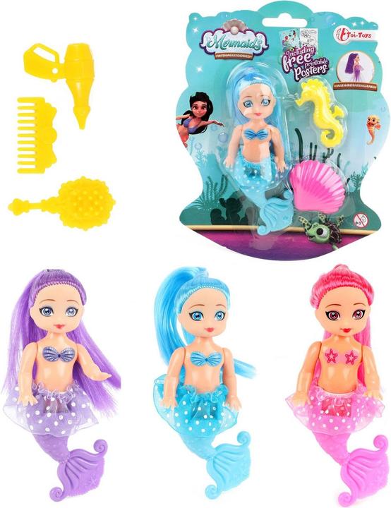 Actual product image Toi-Toys Mermaids Mermaid Doll with Combs, 12cm