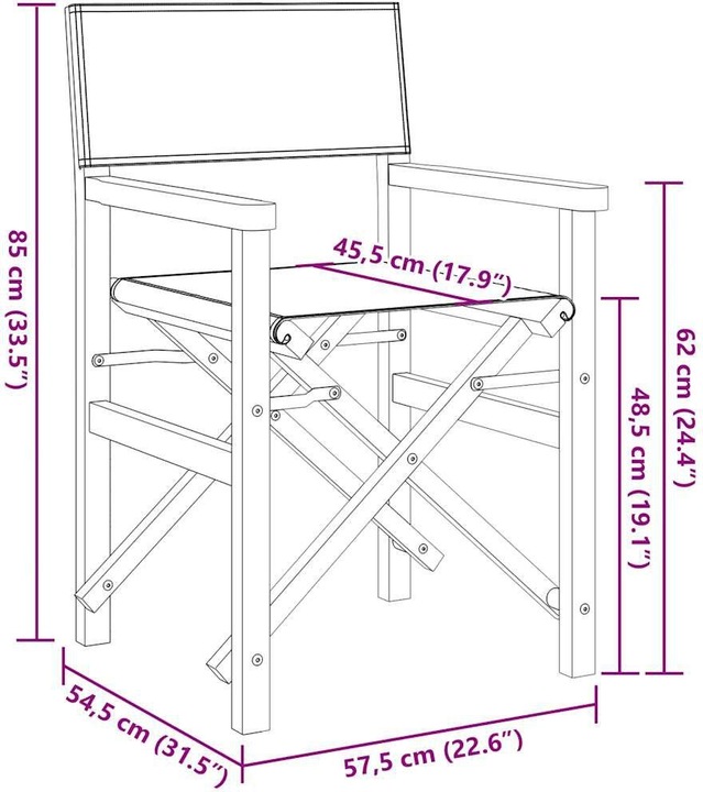 Produktbild VidaXL Regiestühle 2 Stk. Klappbar Teak