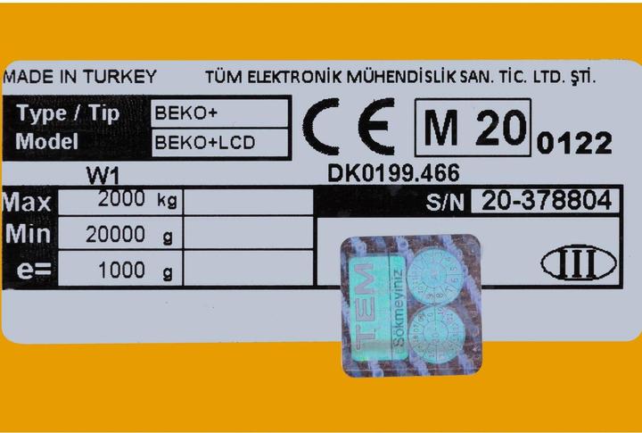 Actual product image TEM Pallet Jack Scale - 2,000 kg - LCD display