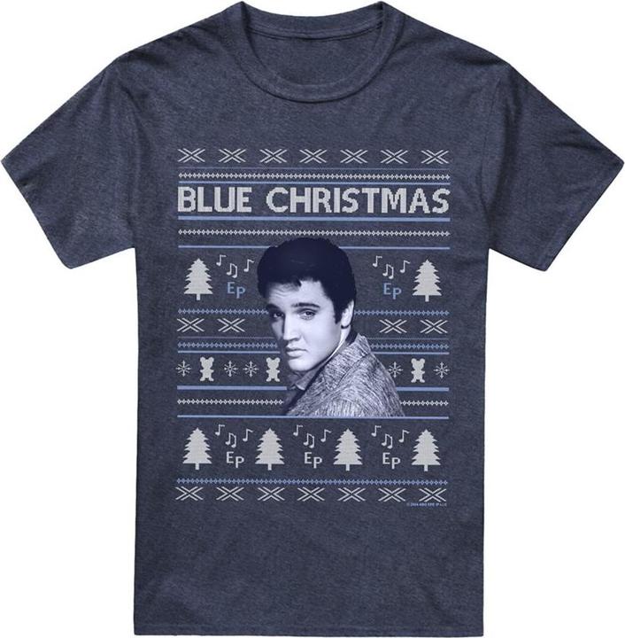 Produktbild Elvis Blue Ugly Christmas TShirt (S)