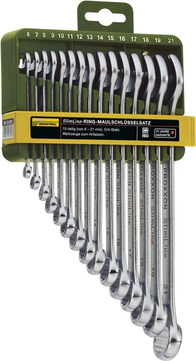 Produktbild Proxxon Ring-Maulschlüssel-Satz 15teil (19 mm, 6 mm, 12 mm, 14 mm, 16 mm, 10  mm, 21 mm, 18 mm, 7 mm, 17 mm, 11 mm, 15 mm, 8 mm, 9 mm, 13 mm, 20 mm)