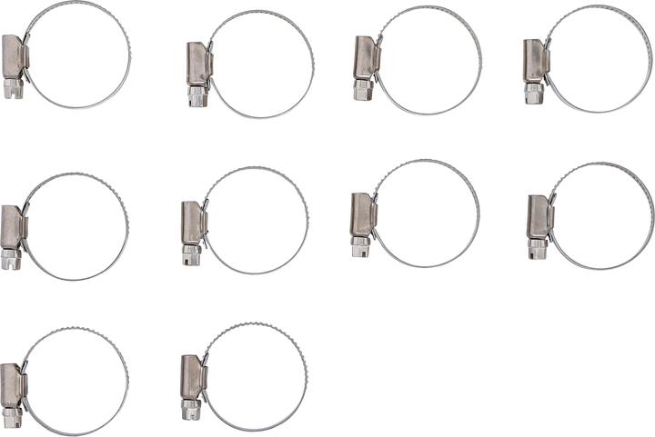 Actual product image BGS Schlauchklemmen rostfrei 25 x 40 mm 10-tlg. (Hose clip, 40 mm)